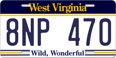 WV license plate 8NP470