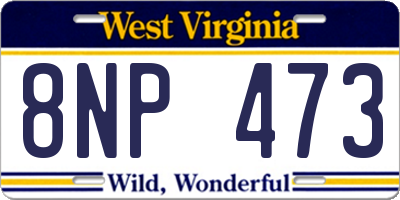 WV license plate 8NP473