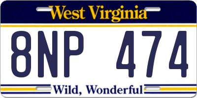 WV license plate 8NP474