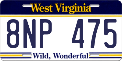WV license plate 8NP475