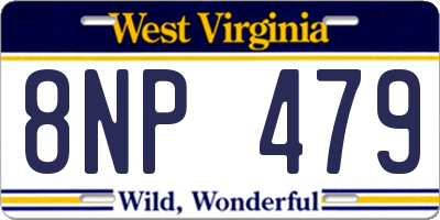 WV license plate 8NP479