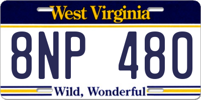 WV license plate 8NP480