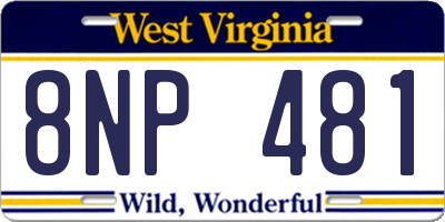 WV license plate 8NP481
