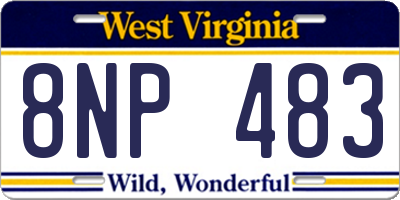 WV license plate 8NP483