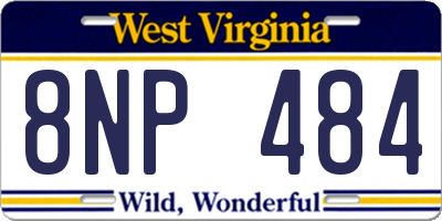 WV license plate 8NP484