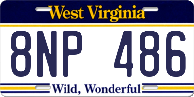WV license plate 8NP486