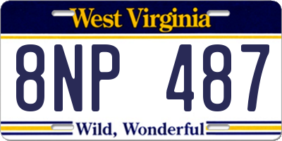 WV license plate 8NP487