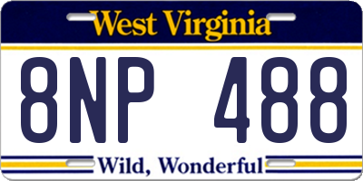 WV license plate 8NP488