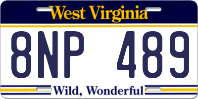 WV license plate 8NP489