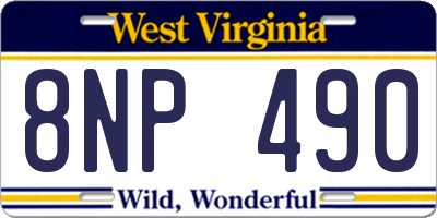 WV license plate 8NP490