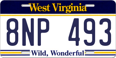WV license plate 8NP493