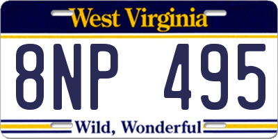 WV license plate 8NP495