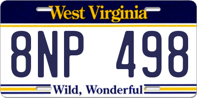 WV license plate 8NP498