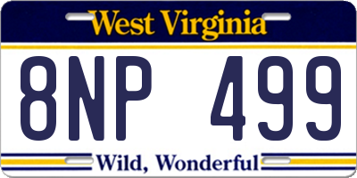 WV license plate 8NP499