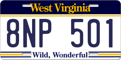 WV license plate 8NP501