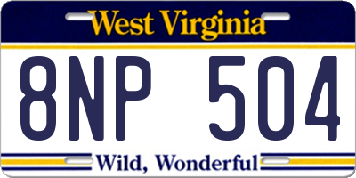 WV license plate 8NP504