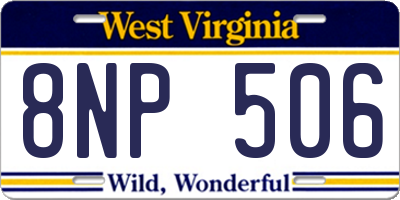 WV license plate 8NP506