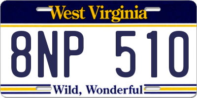 WV license plate 8NP510