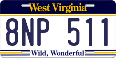 WV license plate 8NP511