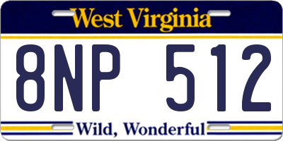 WV license plate 8NP512