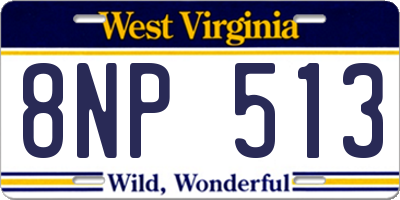 WV license plate 8NP513