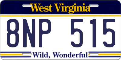 WV license plate 8NP515