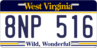 WV license plate 8NP516