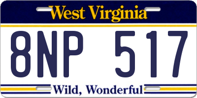 WV license plate 8NP517