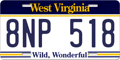 WV license plate 8NP518