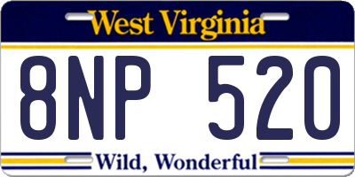 WV license plate 8NP520