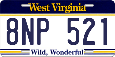 WV license plate 8NP521