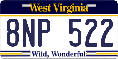 WV license plate 8NP522