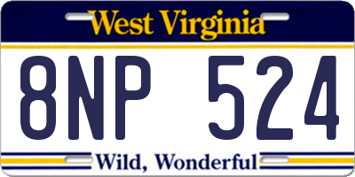 WV license plate 8NP524