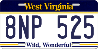 WV license plate 8NP525