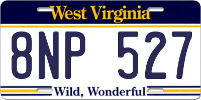 WV license plate 8NP527