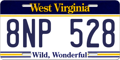 WV license plate 8NP528