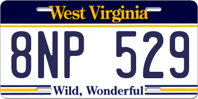 WV license plate 8NP529