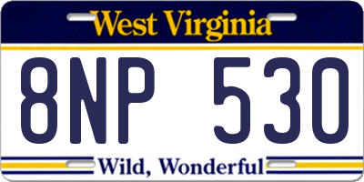 WV license plate 8NP530