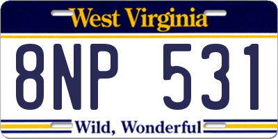 WV license plate 8NP531