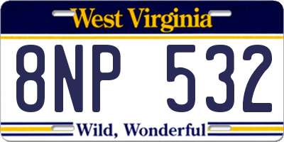 WV license plate 8NP532