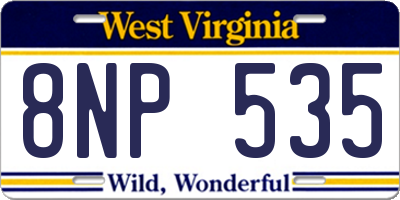 WV license plate 8NP535