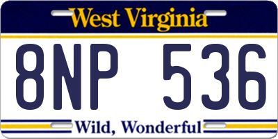 WV license plate 8NP536