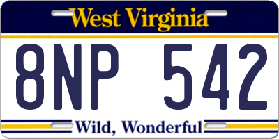 WV license plate 8NP542