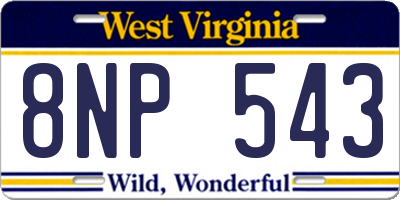 WV license plate 8NP543