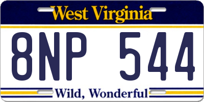 WV license plate 8NP544