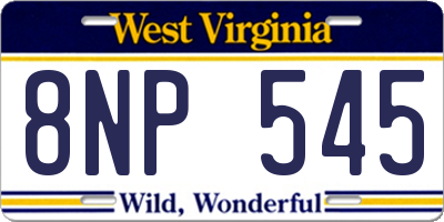 WV license plate 8NP545