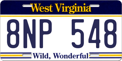 WV license plate 8NP548