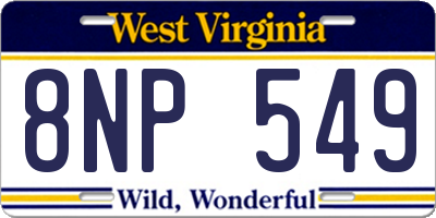 WV license plate 8NP549