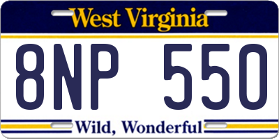 WV license plate 8NP550