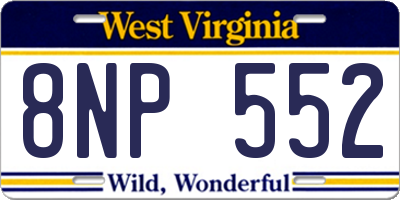 WV license plate 8NP552